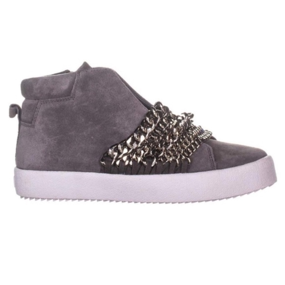 New Women’s Kendall + Kylie Gray Chain Link Suede Sneakers - Picture 3 of 13